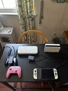 Nintendo Switch Kirby Accessory Bundle w/ Dock HDMI, PowerA Controller, Case