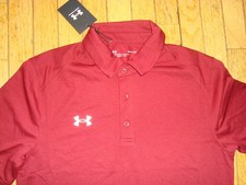 UNDER ARMOUR LOOSE BURGUNDY TEAM TECH POLO SHIRT MEN'S SIZE SMALL BNWT 45.00