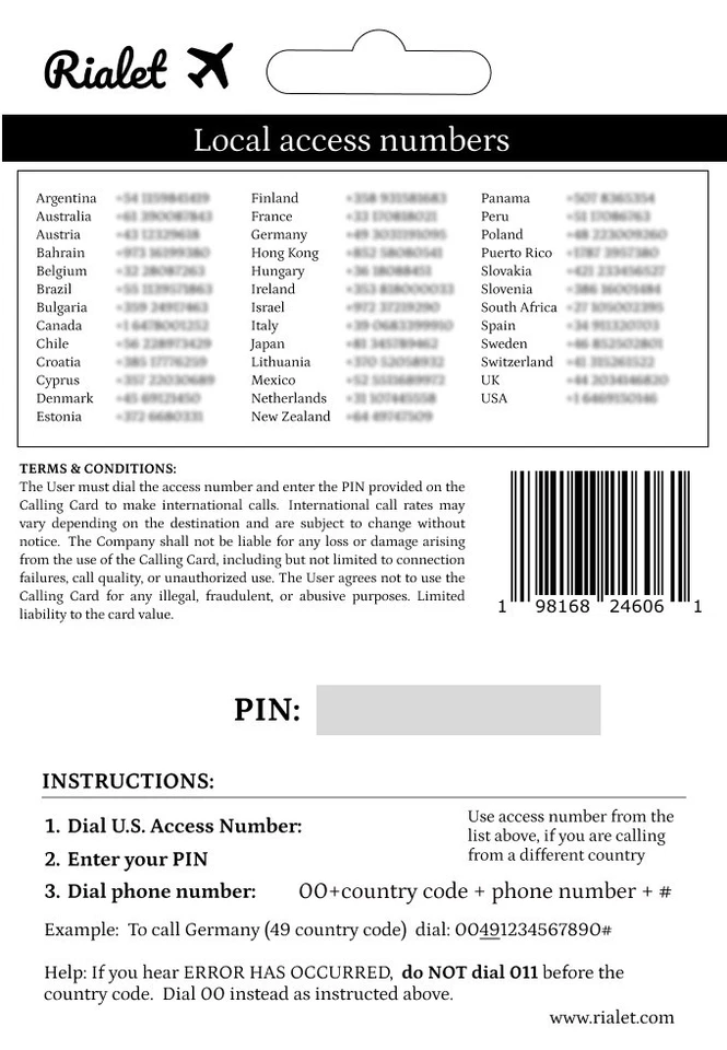 International Calling Card $20 value | INSTANT eDelivery - Image 2 of 2