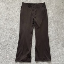 Vintage Haggar Boot Cut Brown Slacks Mens 35x29.5 Made In USA