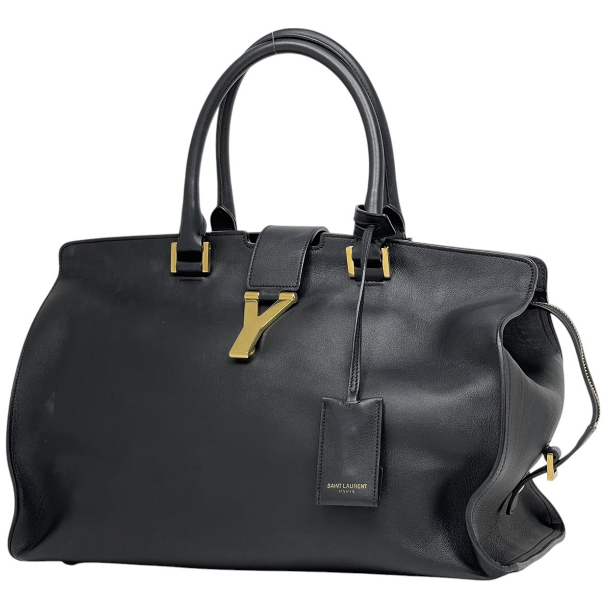 SAINT LAURENT Petit Cabas tote bag borsa a mano linea Y tote bag pelle nera donna