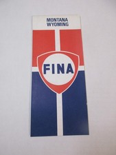 Vintage 1972 FINA Montana Wyoming State Highway Gas Station Travel Map_Box A