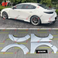 Primer Fender Flare Wide Wheel Arch Cover Trim Fits Mazda 3 Sedan Axela 2019-23