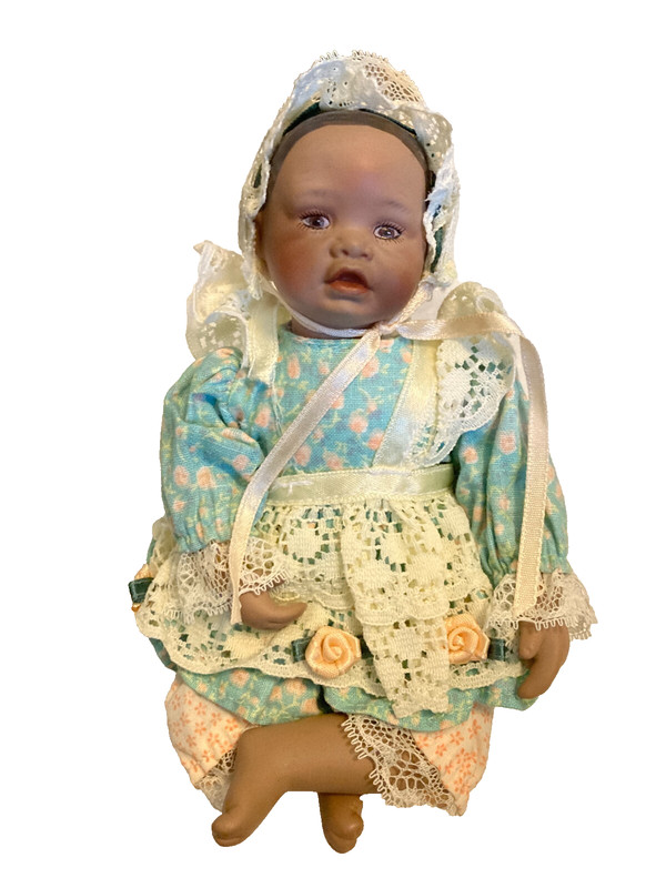Five Inch Sitting African American Baby Doll