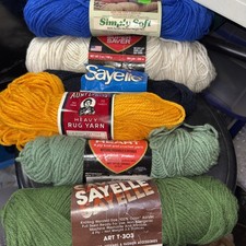 Vintage Mixed Yarn Lot of 6 Skeins 3 1/2 oz 4 Ply NOS Made in USA NEW