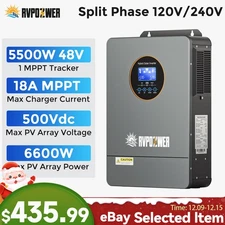 5.5KW Solar Hybrid Inverter 48V DC-120V/220V AC Split Phase Off-Grid Pure Sine