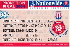 TICKET: CONFERENCE PLAY OFF FINAL 2004 Aldershot v Shrewsbury Town - TOP