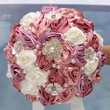 Mhojpik 7.5" Bridal Wedding Bouquet Round Bling Brooch Bouquet Throw Toss Art...