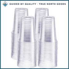 Durable Clear Plastic Cups, 100 Count, Ideal for Anniversaries and Weddings