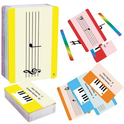 Music Flash Cards, 54 Piano Note Theory Flash Cards - Staff Notation, Pitch/S...
