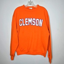 Y2k Champion clemson Crewneck Sweatshirt Unisex Medium Orange unisex collegiate