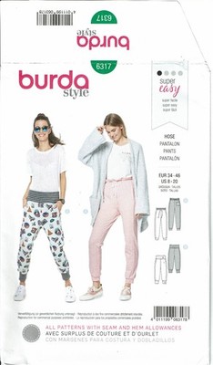 Misses' Pants Burda Style Sewing Craft Pattern 6317 8-20 NEW! FREE SHIPPING!