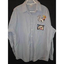Warner Bros Studio Store Looney Tunes Embroidered Button Up Shirt Men's Size L