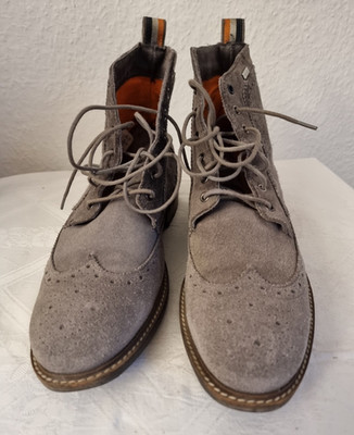 Stiefelette Herren Leder /45 /  Superdry  / grau Wildleder / neuwertig