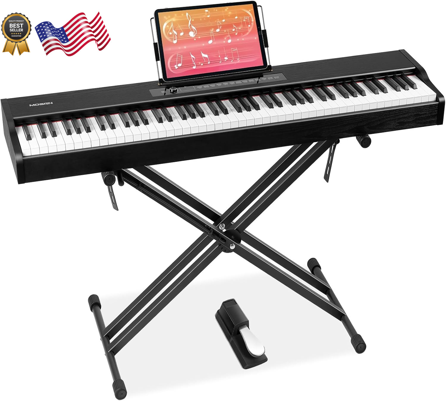 MOSEN Digital Piano 88Key Weighted Keyboard with Hammer Action Portable Electric