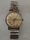 TIMEX Silvertone Men's Day/Date Manual Wind Wristwatch Vintage 1970's