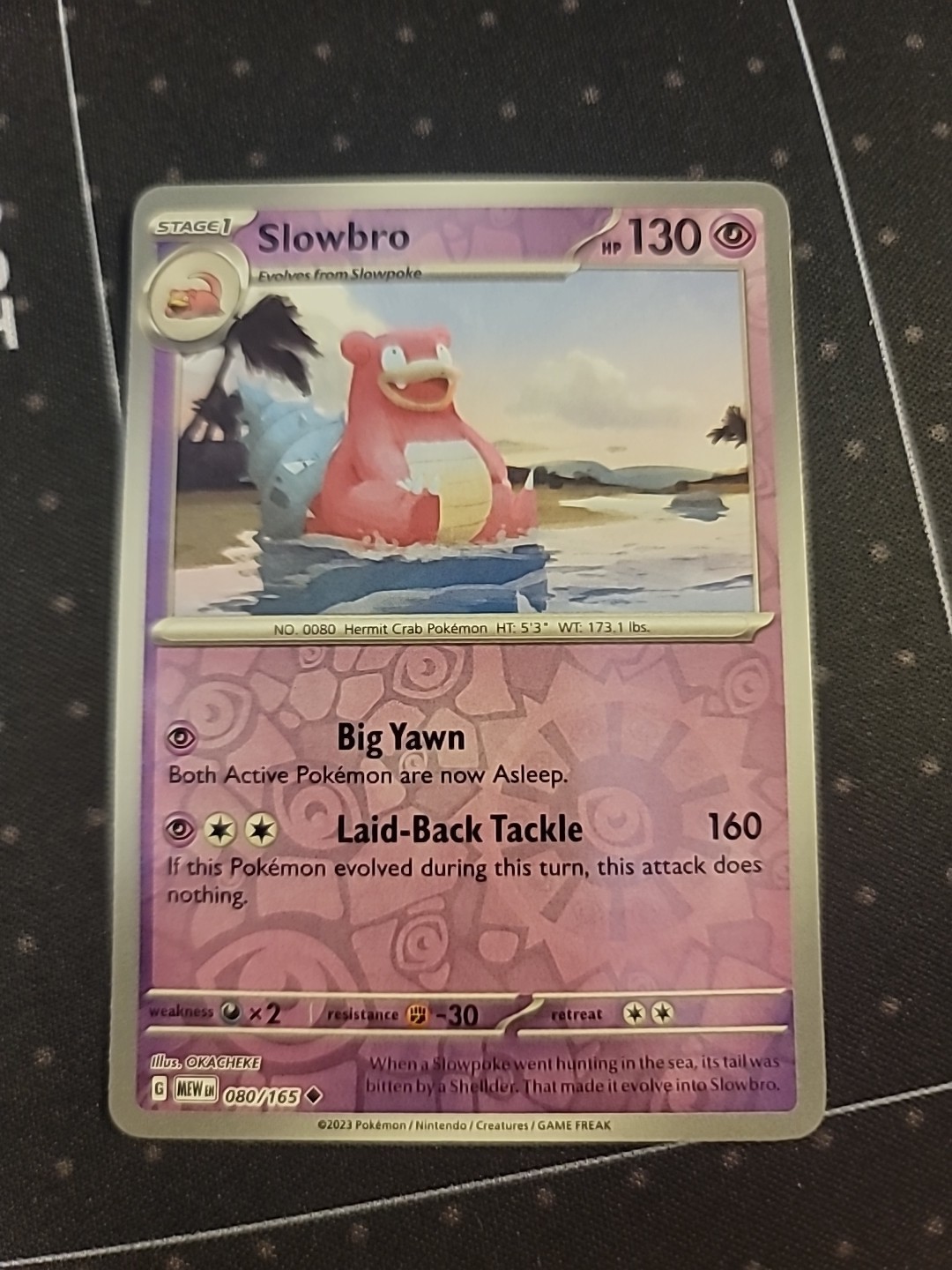 Slowbro (80/165) Reverse Holographic 151 Pokemon card
