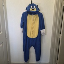 Sega Sonic the Hedgehog Union Suit Blue White Youth XL Costume Halloween