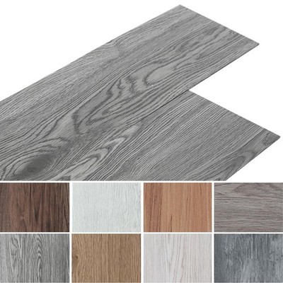 PVC Bodenbelag 36 Stück selbstklebend Vinyl Fliesen Grau 91.5x15.2cm