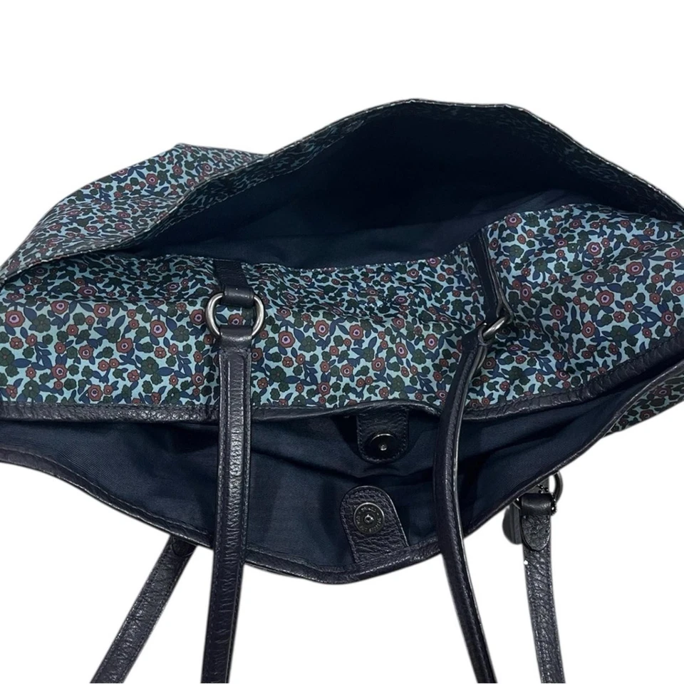 Coach Ranch Floral Nylon and Leather Tote Purse, style F59435 - Image 3 of 4