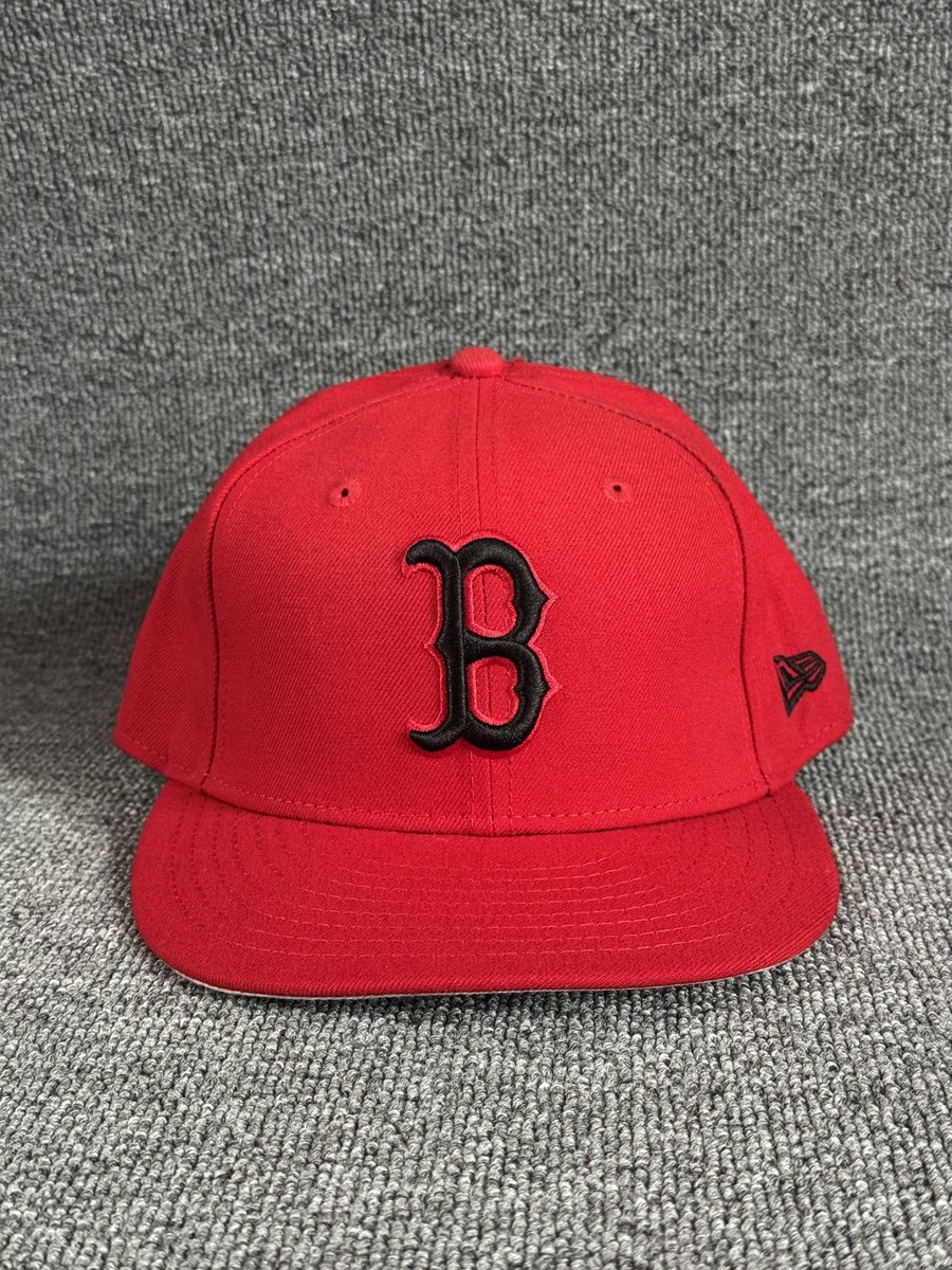 New Era Boston Red Sox MLB Red Fitted Hat Black Logo