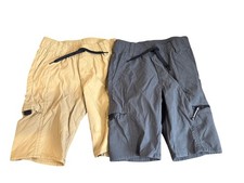 Wrangler Boys Cargo Shorts 2-Pack Adjustable Drawstring Gray  Tan Size XS 4/5