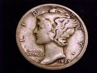 1929-S  Mercury Dime, Very Good nearly Fine  Grade.