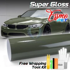 ESSMO PET Super Gloss Combat Green Car Vehicle Vinyl Wrap Decal Gloss Like Paint