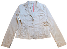 Old Navy Women's Medium Khaki Jacket Button Front Casual Beige Tan Blazer 2009