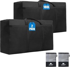 Extra Large 180L Storage Bags with Handles Waterproof 180L x 2pcs Black