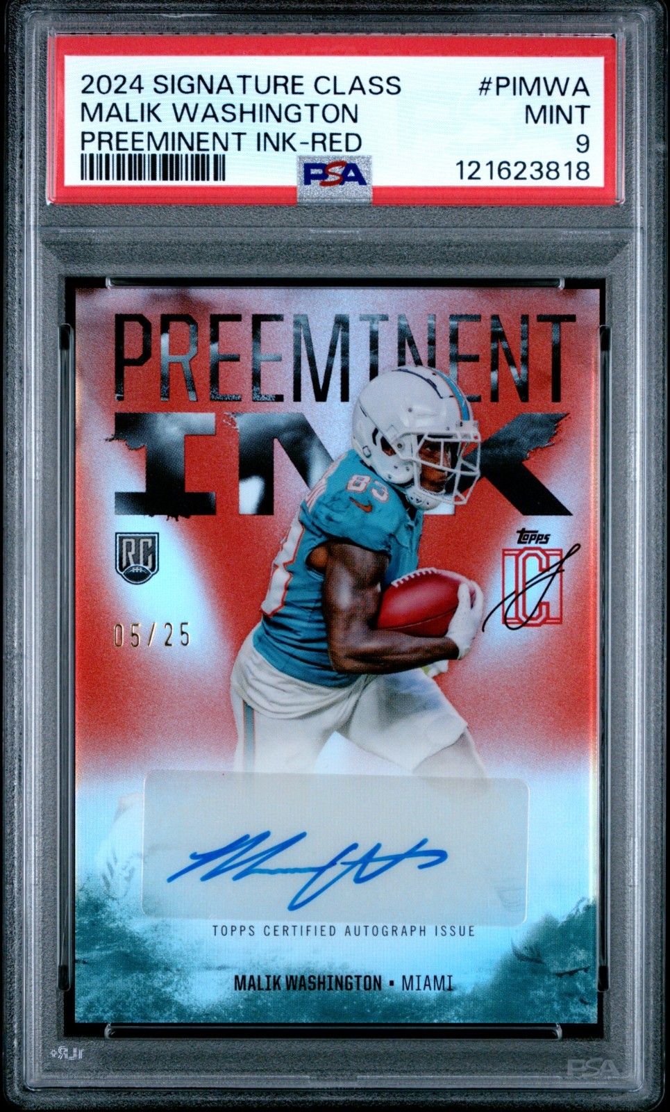 Malik Washington Topps Signature Class Preeminent Ink #PIMWA Red
