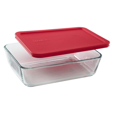 World Kitchen Pyrex Containers Simply Store 6-Cup Rectangular Glass Food