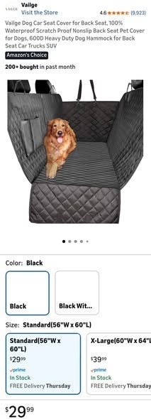 New Vailge 600D  Bench Dog Car Seat Cover for Back Seat, 100% Waterproof