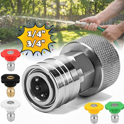 #ad Garden Hose to Pressure Washer Adapter 3 4quot; GHT to 1 4quot; Quick Connect StainlNew $13.99
