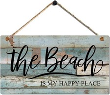 Vintage Coastal Themed Wall Decor Plaque - Beach Sign: 'The is green01