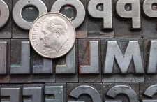 Metal Letterpress Printing Type    48pt Futura Bold   D49 17#