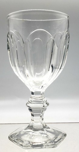 Heisey Clear Glass Wine No. 341 Puritan Pattern 6 Panel 4" Tall c.1896-1905 EAPG
