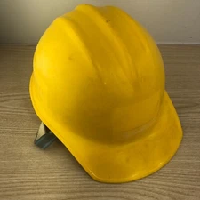 ED BULLARD USA YELLOW HARD BOILED HARD HAT  Adjustable 6.5-7 5/8 w/ Chin Strap