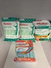 4PK Plackers Twin-Line MINT Dental Flossers 2x Cleaning Action Total Of 415