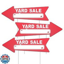 Yard Sale Red Arrow Signs with Stakes-16 x 5 in Double Sided,Outdoor Estate S