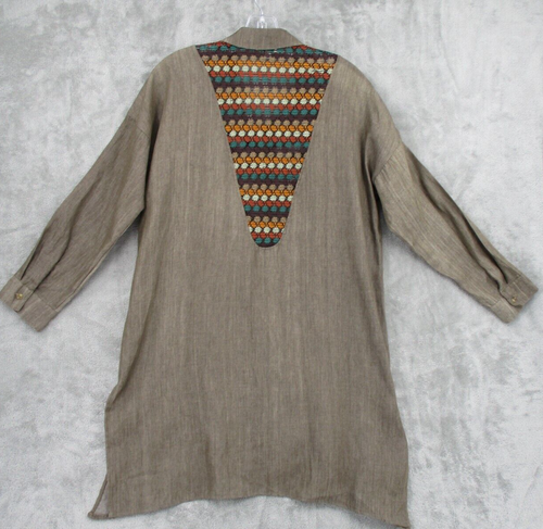 Hayden Blouse Womens Small Tunic Bohemian Western Lightweight Button Down Brown - Picture 2 of 10
