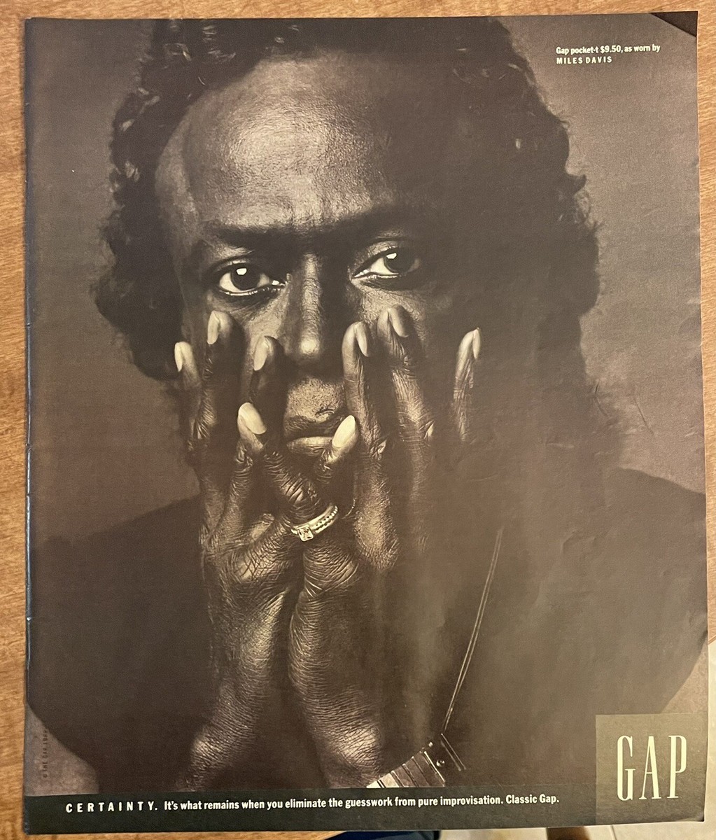 1989 Gap Clothing Miles Davis Certainty 80s Print Ad | eBay