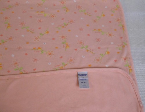 Oshkosh Baby Blanket security pink flowers snails reversible knit combed cotton - Picture 4 of 4