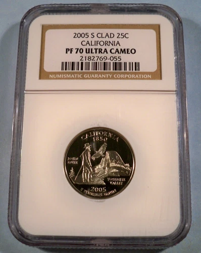 2005-S 25c CLAD NGC PF70UCAM CALIFORNIA QUARTER PROOF ULTRA CAMEO PR 70