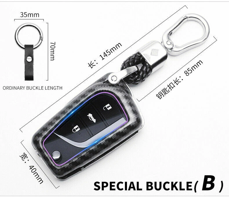 Funda protectora ABS para llavero de coche para Toyota Corolla RAV4 Camry Highlander Reiz Foto 4 de 4