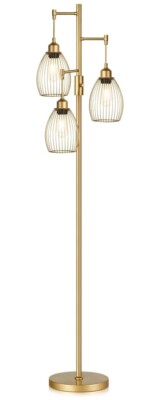  Dimmable Industrial Floor Lamp, Farmhouse Standing Lamp for Living Room 