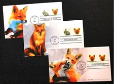 2023 Red Fox 40c Stamp: 3 FDC Set: sheet/coil/combo - Cachets by Tony Ciccolella