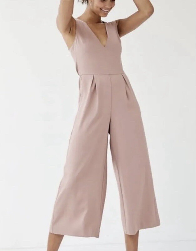 Babaton ARITIZIA Women’s Marcus Jumpsuit Pink Sleeveless V-Neck XS