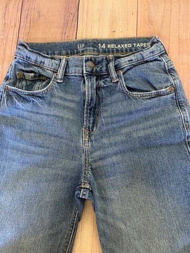 Gap teen Blue Jeans Relaxed Taper size 14 - Picture 4 of 6