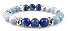 THROAT CHAKRA BALANCER 8mm Crystal Intention Bracelet w/Description - Healing